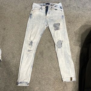 Zara Man Light-wash Ripped Skinny Jeans | Size 31 (Zara)